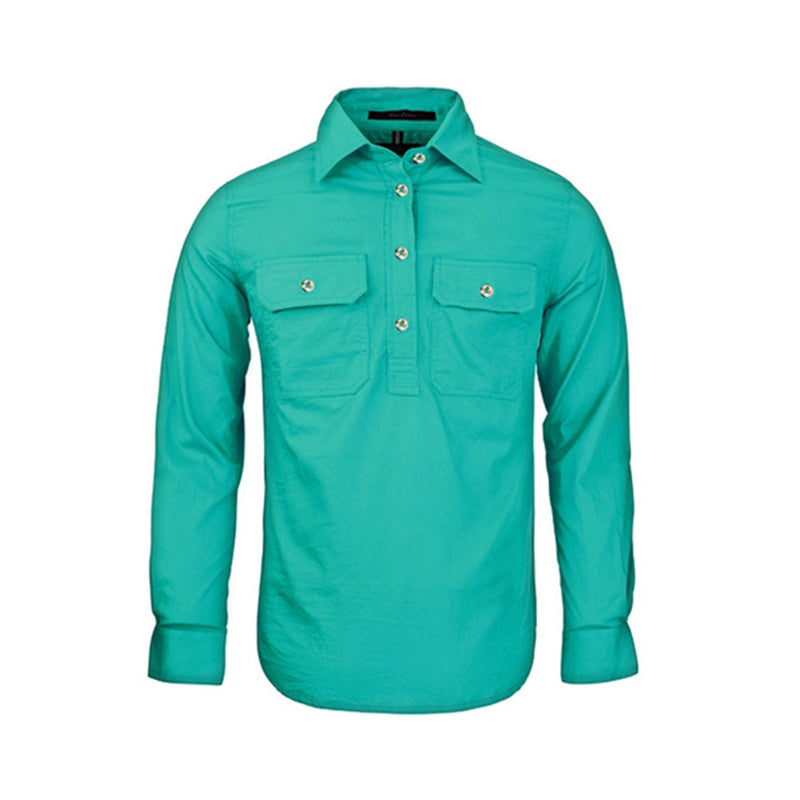 Ritemate - Womens Pilbara Closed Front L/S Shirt Jade - RM300CF