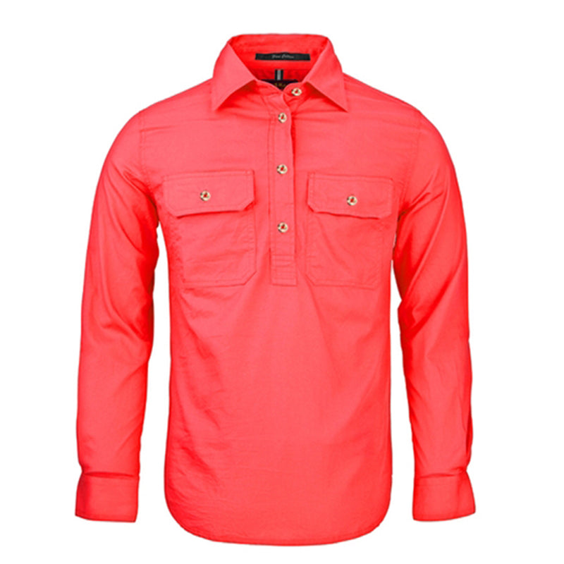 Ritemate - Womens Pilbara Closed Front L/S Shirt Watermelon - RM300CF