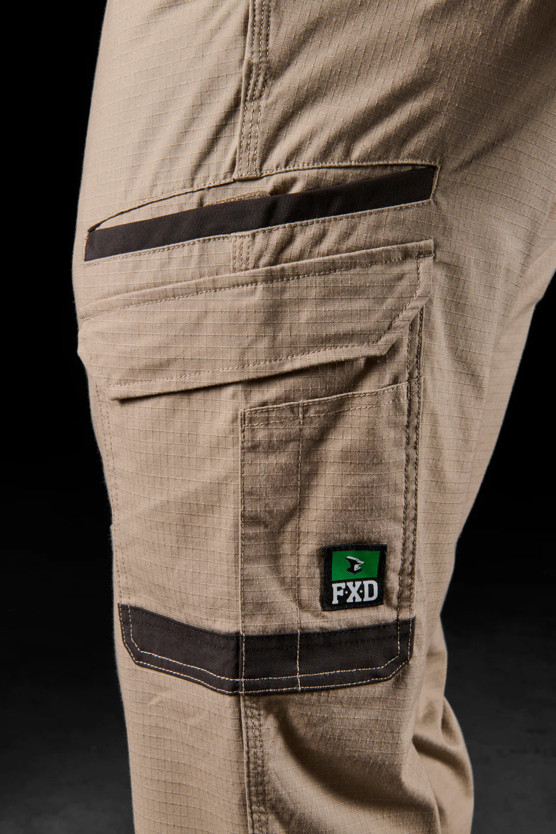 FXD - WP-12C - Cuffed Elastic Waist Stretch Ripstop Work Pant_Khaki