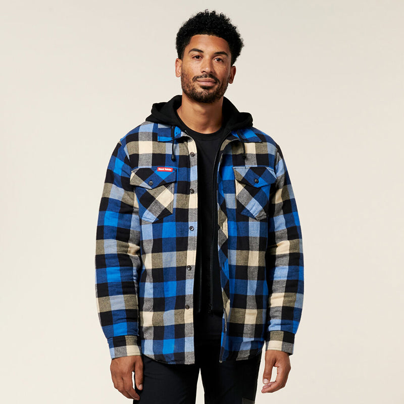Hard Yakka - QUILTED SHACKET_Blue - Y06690