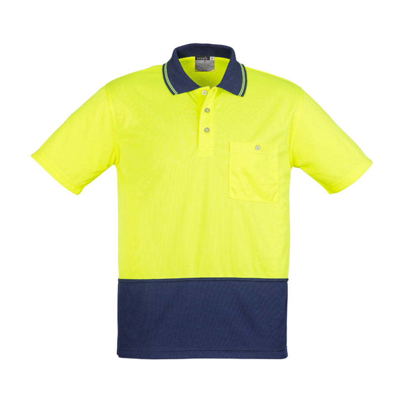 Syzmik - Basic Hi Vis Polo 100% Poly S/S_Yellow/Navy - ZH231