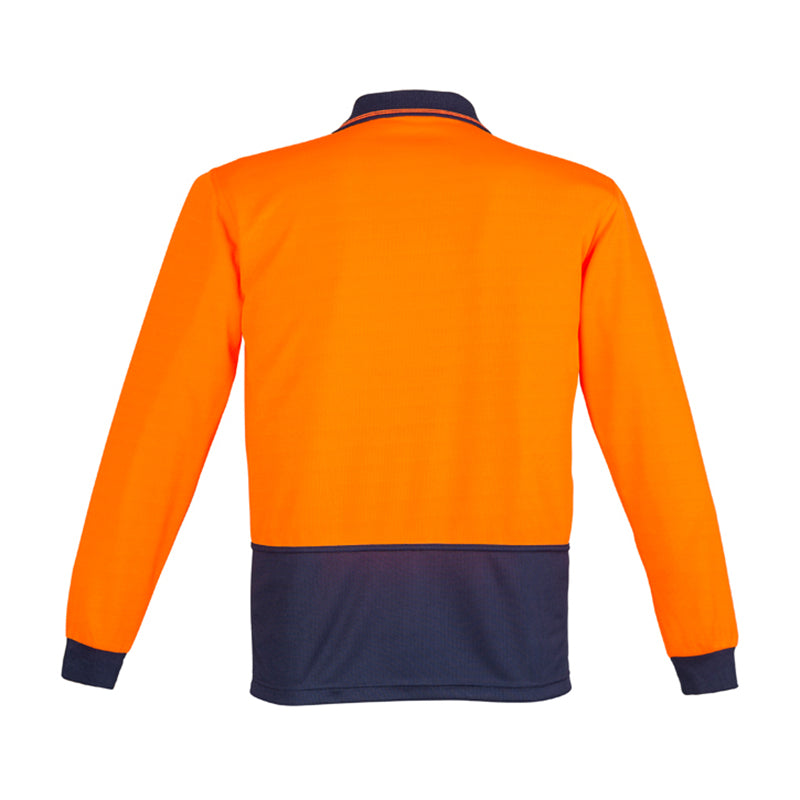 Syzmik - Basic Hi Vis Polo 100% Poly L/S_Orange/Navy - ZH232