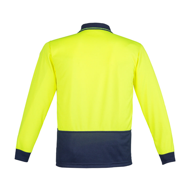 Syzmik - Basic Hi Vis Polo 100% Poly L/S_Yellow/Navy - ZH232