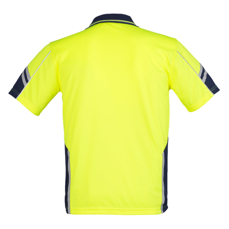 Syzmik - Hi Vis Squad Polo - 100% Poly S/S_Yellow/Navy - ZH237