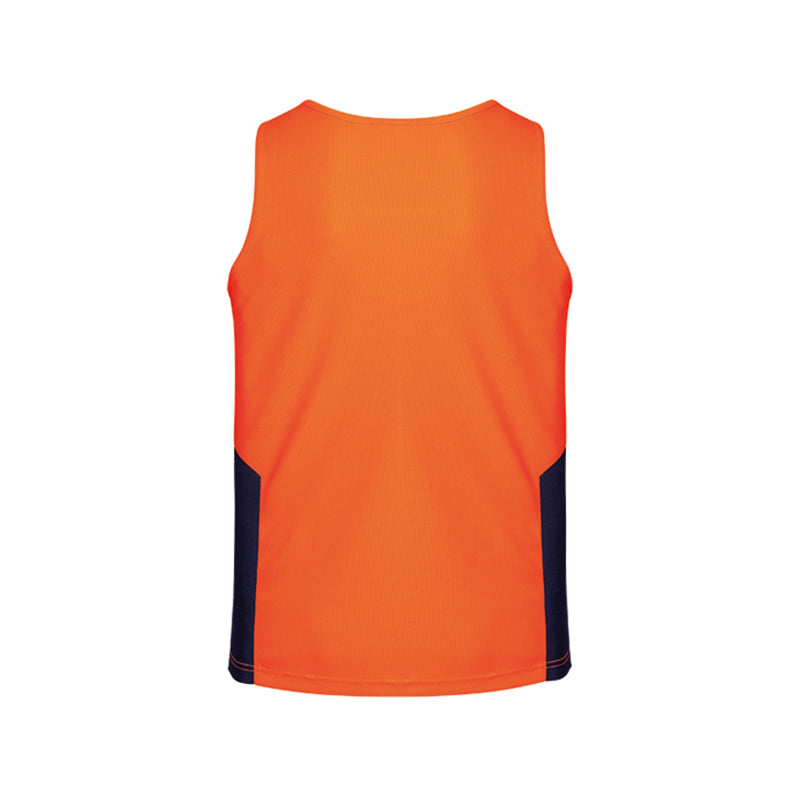 Syzmik - Hi Vis Squad Singlet - 100% Poly_Orange/Navy - ZH239