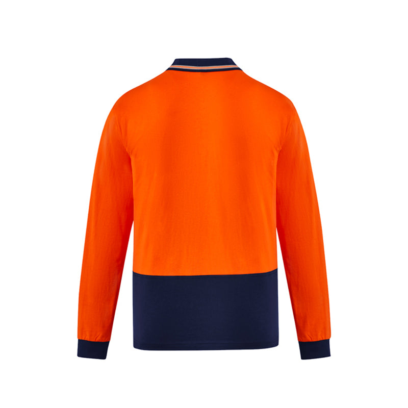 Syzmik - Basic Hi Vis Polo 100% Cotton L/S_Orange/Navy - ZH430