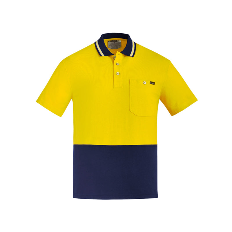 Syzmik - Basic Hi Vis Polo 100% Cotton S/S_Yellow/Navy - ZH435