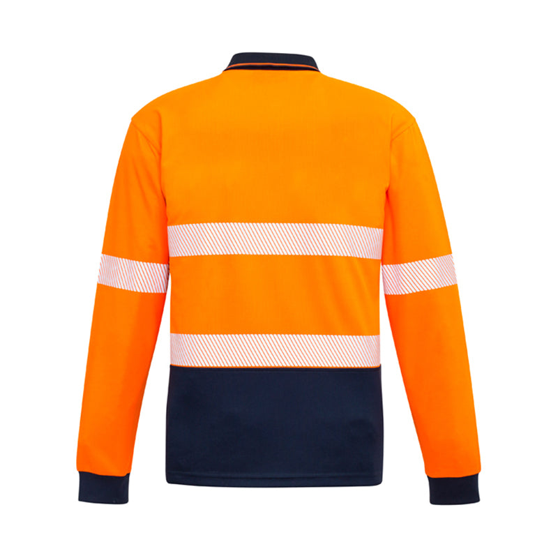 Syzmik - Hi Vis Polo w Segmented Tape L/S_Orange/Navy - ZH530