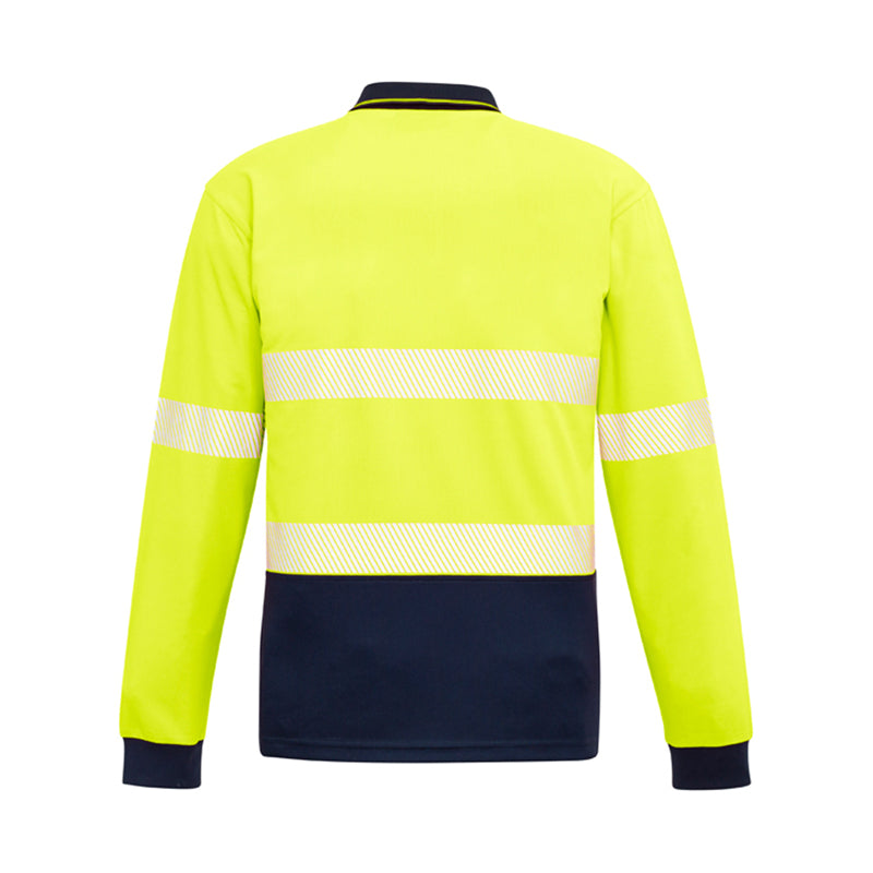 Syzmik - Hi Vis Polo w Segmented Tape L/S_Yellow/Navy - ZH530