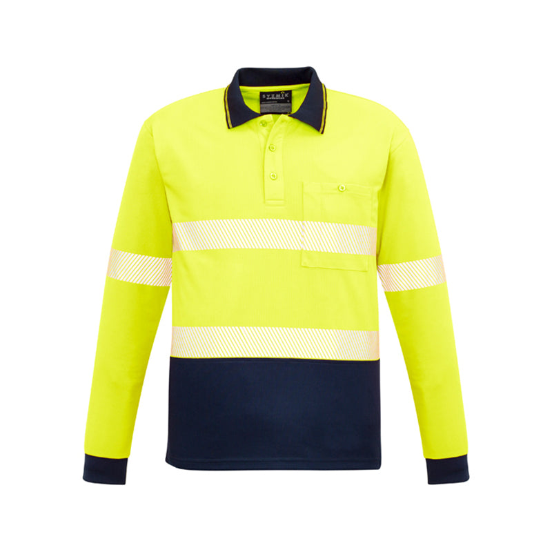 Syzmik - Hi Vis Polo w Segmented Tape L/S_Yellow/Navy - ZH530