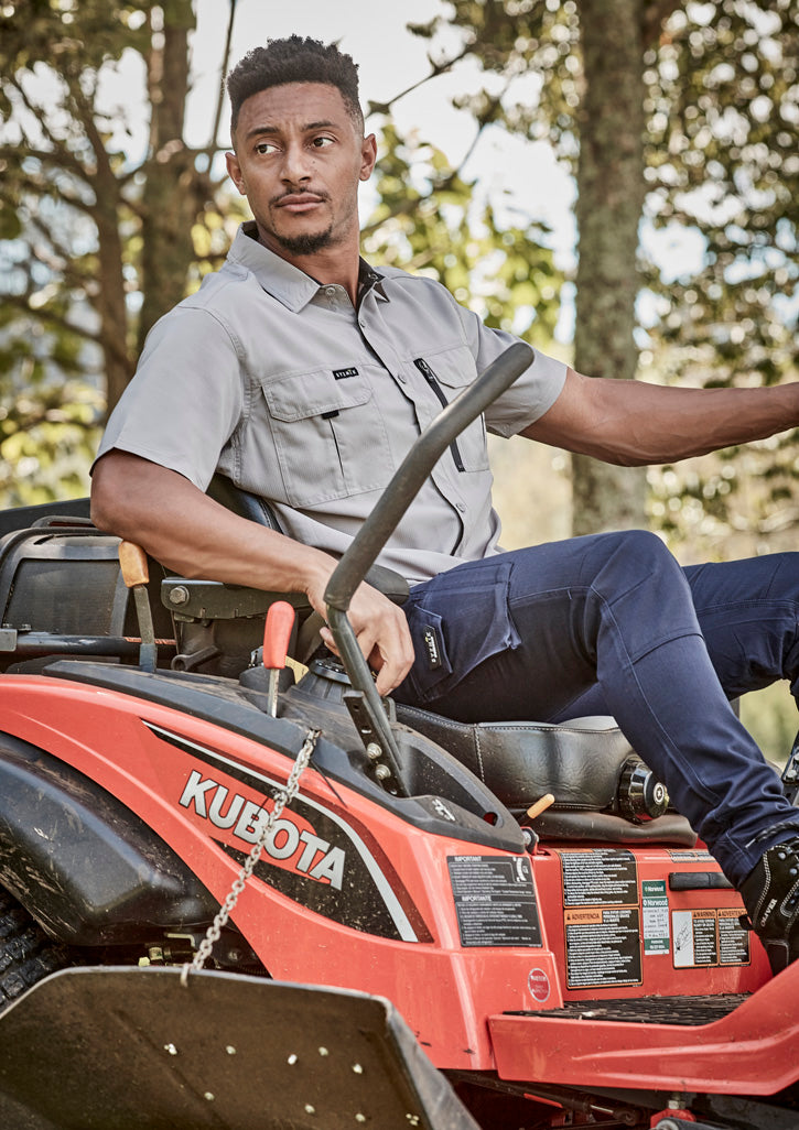 Syzmik - Mens Outdoor Shirt S/S -STONE -_Stone - ZW465