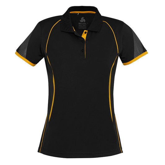 Biz Collection - Razor Ladies Polo_Black/ Gold - P405LS