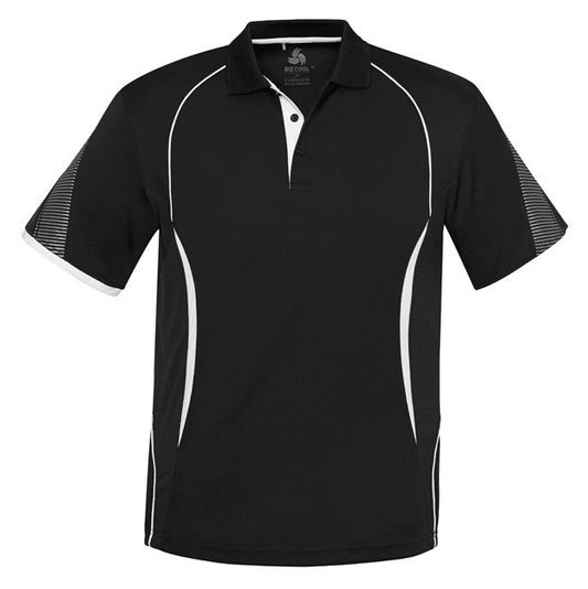 Biz Collection - Razor Mens Polo_Black/White - P405MS