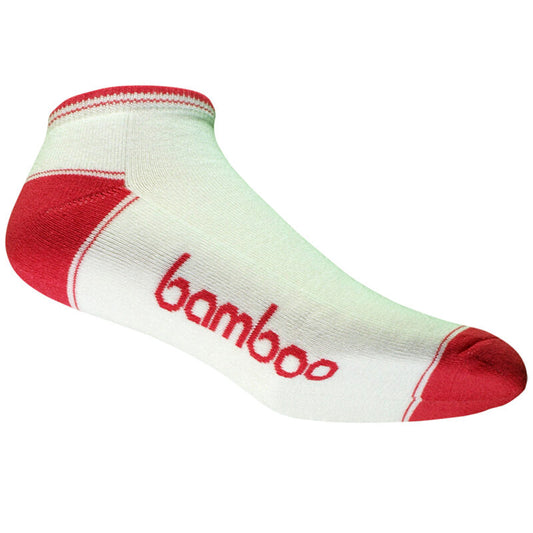 Bamboo Textiles - Ped Bamboo Sports Ankle Socks - White/Grey