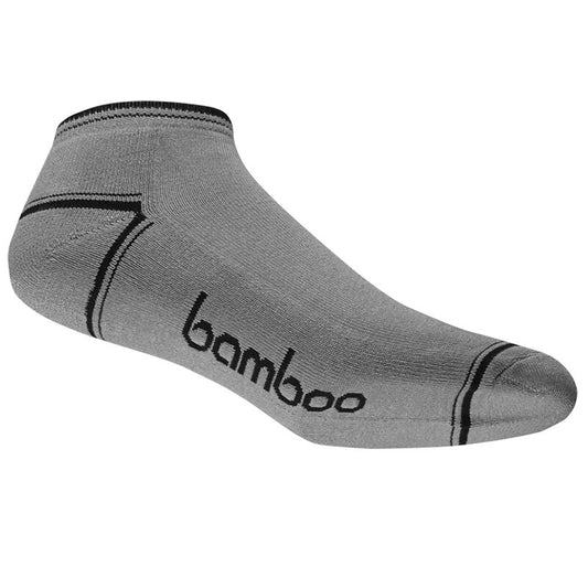 Bamboo Textiles - Ped Bamboo Sports Ankle Socks - Grey/Black