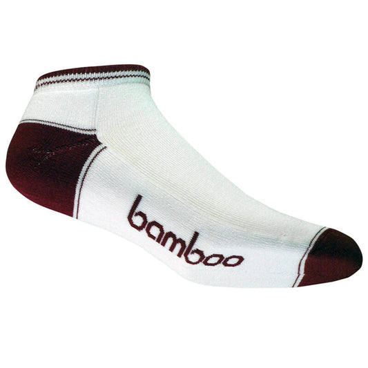 Bamboo Textiles - Ped Bamboo Sports Ankle Socks - White/Grey