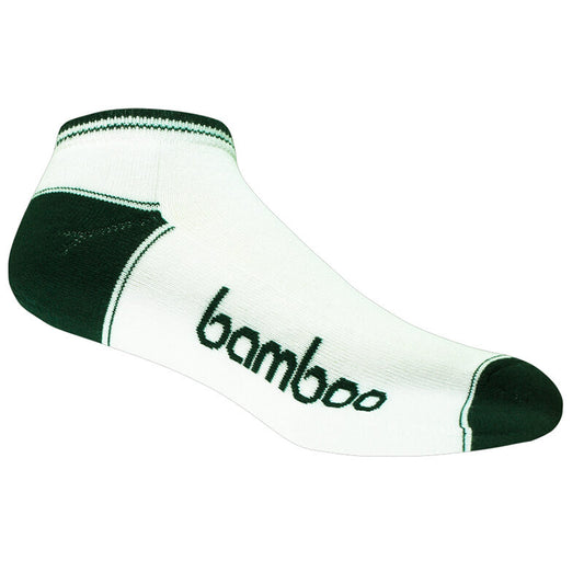 Bamboo Textiles - Ped Bamboo Sports Ankle Socks - White/Green