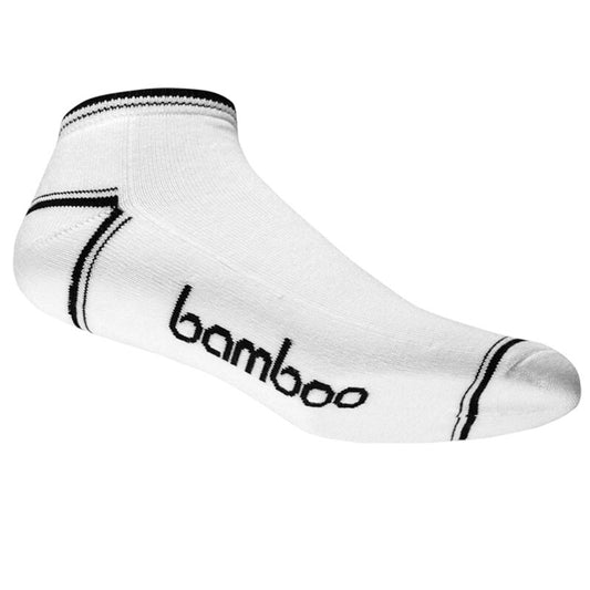Bamboo Textiles - Ped Bamboo Sports Ankle Socks - White/Black
