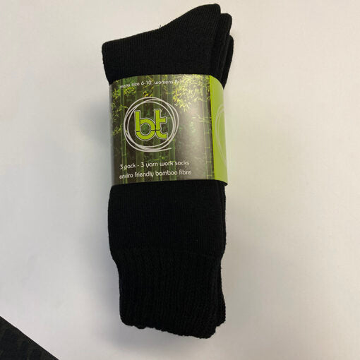 Bamboo Textiles - 3-Yarn Bamboo Work Sock - 3 Pack - Black/Navy/Slate
