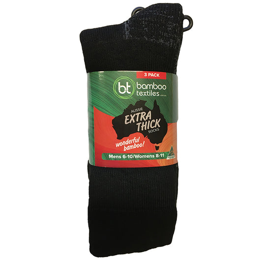Bamboo Textiles - Australian Made Extra Thick Bamboo Socks - Black