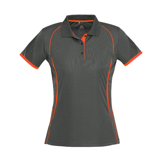 Biz Collection - Razor Ladies Polo_Grey/F-Orange - P405LS