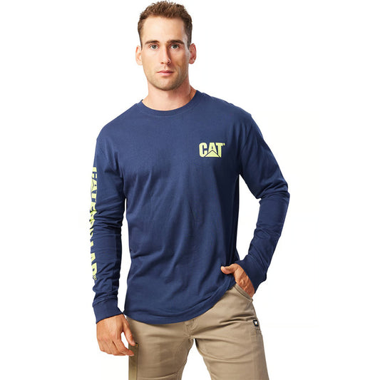 CAT - TRADEMARK BANNER L/S TEE_Detroit Blue-Hv Yellow - 1510034.12895