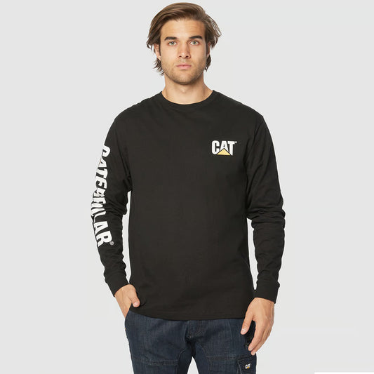 CAT - TRADEMARK BANNER L/S TEE_Army Moss - 1510034.639