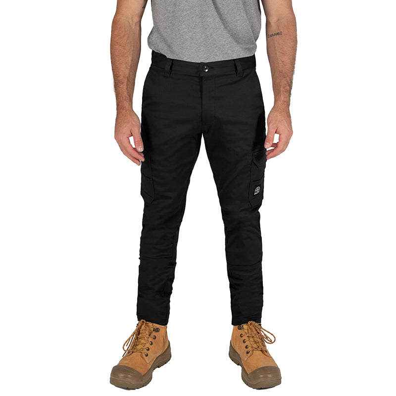 UNIT - DEMOLITION PANTS - Stretch Cotton Cargo Work Pants_Black - 171119002