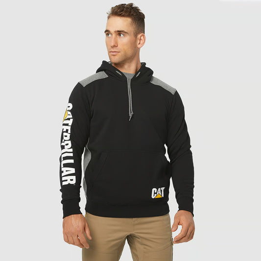 CAT - LOGO PANEL HOODED SWEATSHIRT_Black - 1910802.016