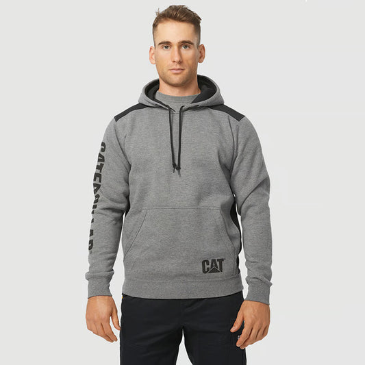 CAT - LOGO PANEL HOODED SWEATSHIRT_Dark Heather Grey - 1910802.004