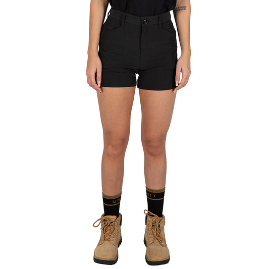 UNIT - FLEXLITE LADIES SHORT - Lightweight and Breathable Stretch Work Shorts_Black - 209217001