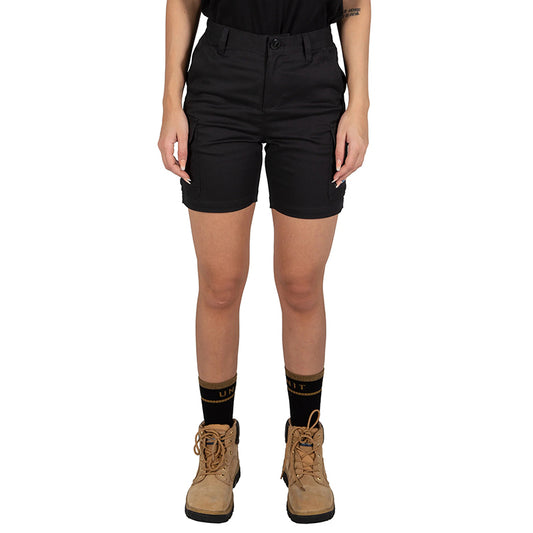UNIT - STAPLE LADIES SHORT - Stretch Cotton Cargo Work Shorts_Khaki - 209217006