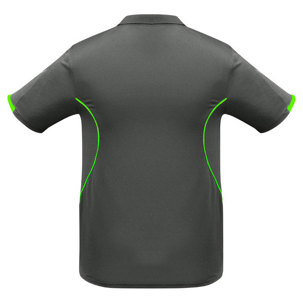 Biz Collection - Razor Mens Polo_Grey/Fluro Lime - P405MS