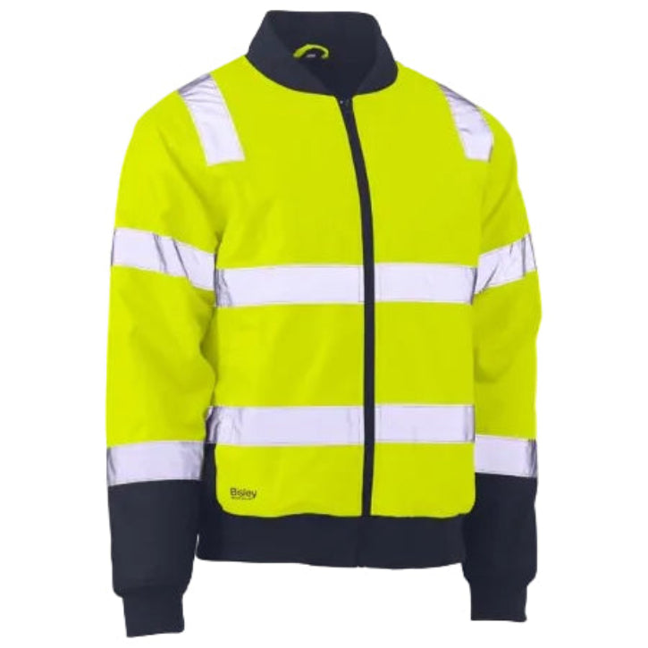 Bisley - Taped Two Tone Hi Vis Bomber Jacket with Padded Lining_Yellow/Navy - BJ6730T