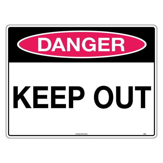 Uniform Safety Signs - 600x450mm - Poly - Danger Keep Out - 239LP