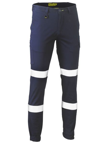 Bisley - Taped Biomotion Stretch Cotton Drill Cargo Cuffed Pants_Navy - BPC6028T