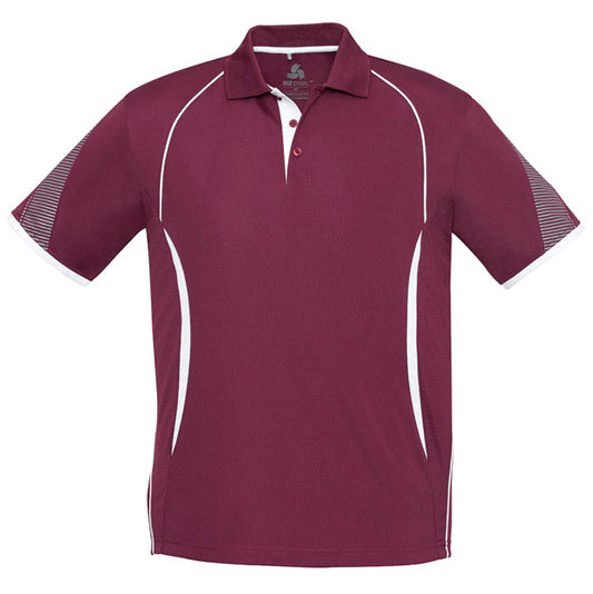 Biz Collection - Razor Mens Polo_Maroon/White - P405MS