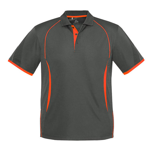 Biz Collection - Razor Mens Polo_Grey/F-Orange - P405MS