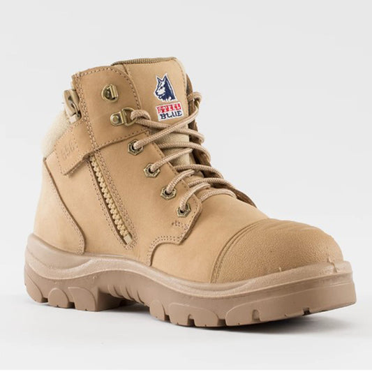 Steel Blue - PARKES ZIP - 95mm zip sided hiker boot with TPU sole and scuff cap_Sand - 312658