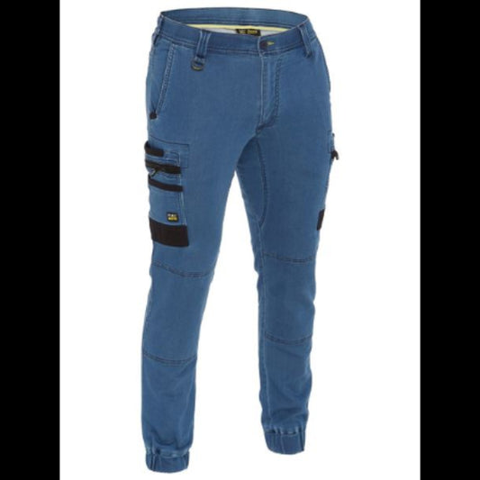 Bisley - Flx and Move Stretch Denim Cargo Cuffed Pants_Black - BPC6335