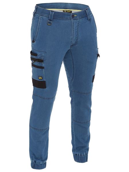 Bisley - Flx and Move Stretch Denim Cargo Cuffed Pants_Black - BPC6335