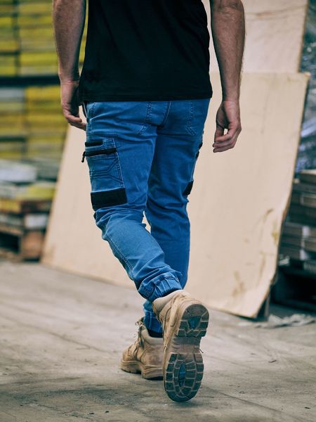 Bisley - Flx and Move Stretch Denim Cargo Cuffed Pants_Black - BPC6335