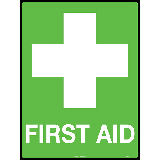 Uniform Safety Signs - 300x225mm - Metal - First Aid - 501MM