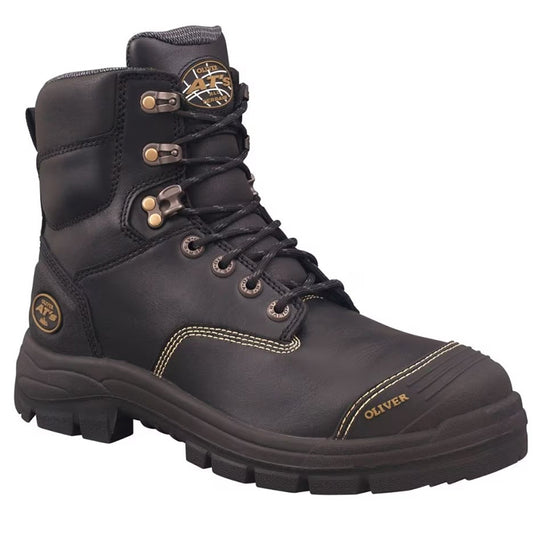 Oliver - Lace Up Mid Cut Boot Zip Side_Black - 55345Z
