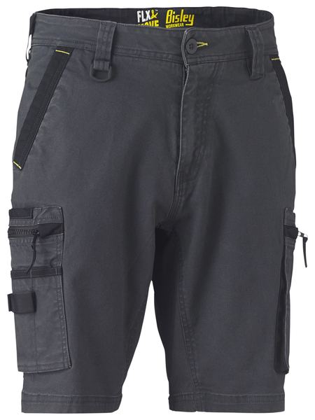 Bisley - Flx &amp; Move Stretch Utility Zip Cargo Short_Charcoal - BSHC1330