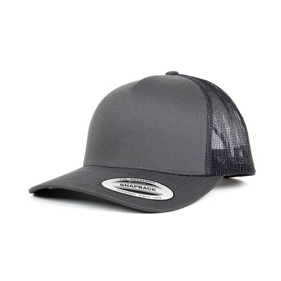 Yupoong Classic Retro Trucker - 5 Panel Curved Peak Cap _Charcoal - 6506