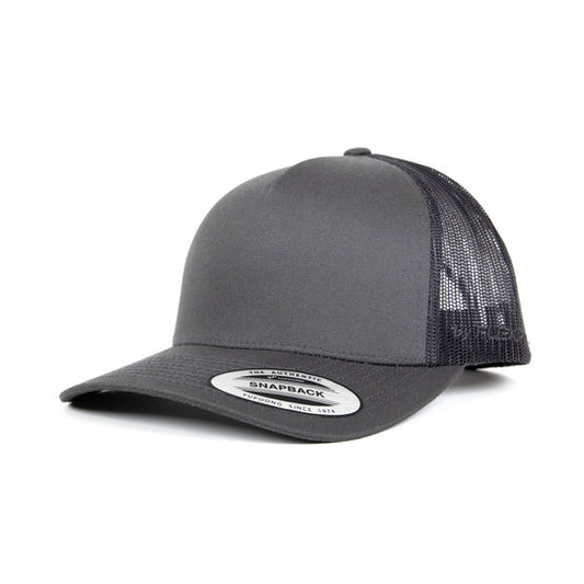 Yupoong Classic Retro Trucker - 5 Panel Curved Peak Cap _Charcoal - 6506