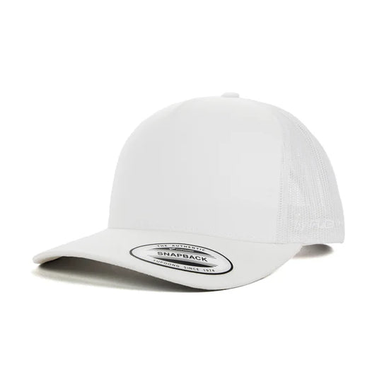 Yupoong Classic Retro Trucker - 5 Panel Curved Peak Cap _White - 6506