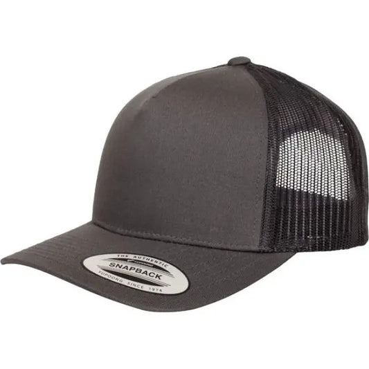 Yupoong Classic Retro Trucker - 5 Panel Curved Peak Cap _Charcoal - 6506