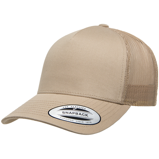 Yupoong Classic Retro Trucker - 5 Panel Curved Peak Cap _Khaki - 6506